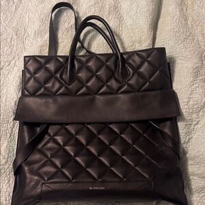 Quilted Black Tote Bag
